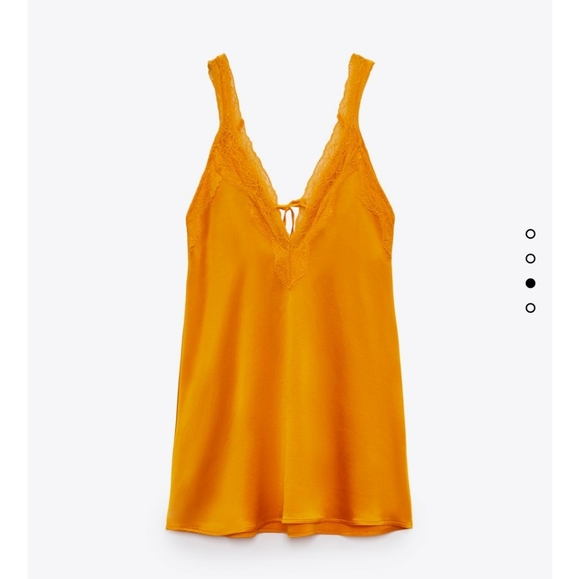 Zara CONTRASTING SATIN EFFECT DRESS Short orange bloggers favorite - Picture 8 of 8